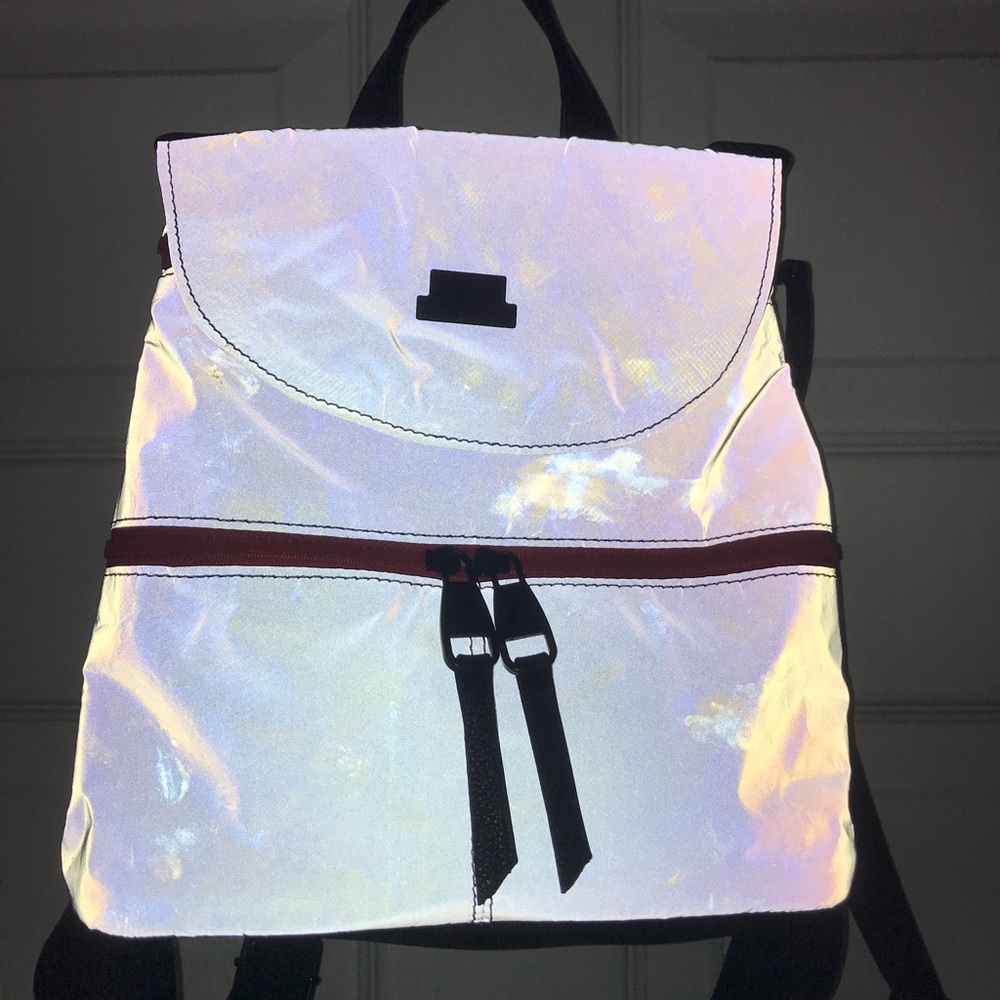 REFLECTIVE designer backpack! + bonus change pouch